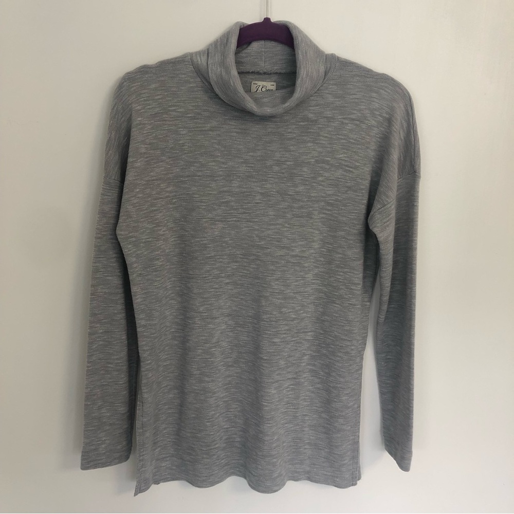 J. CREW VINTAGE FLEECE Gray Turtleneck Sweater Size S